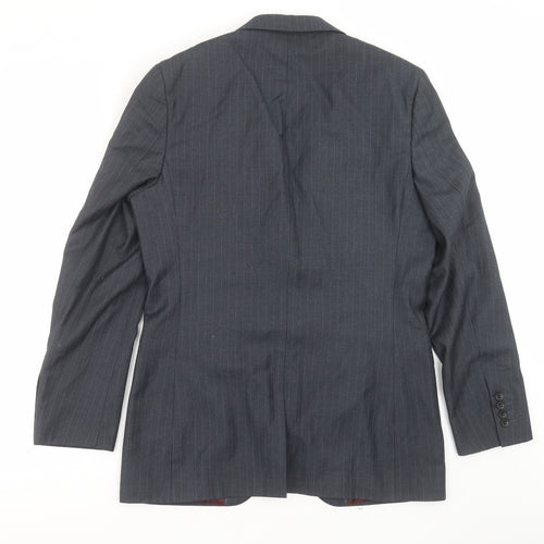 George Mens Blue Striped  Jacket Suit Jacket Size 36