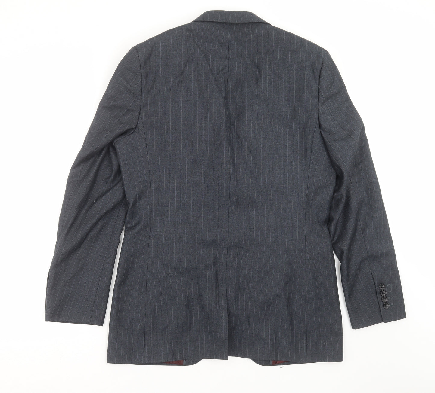 George Mens Blue Striped  Jacket Suit Jacket Size 36
