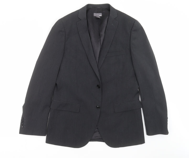 H&M Mens Grey   Jacket Suit Jacket Size 42