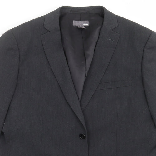 H&M Mens Grey   Jacket Suit Jacket Size 42
