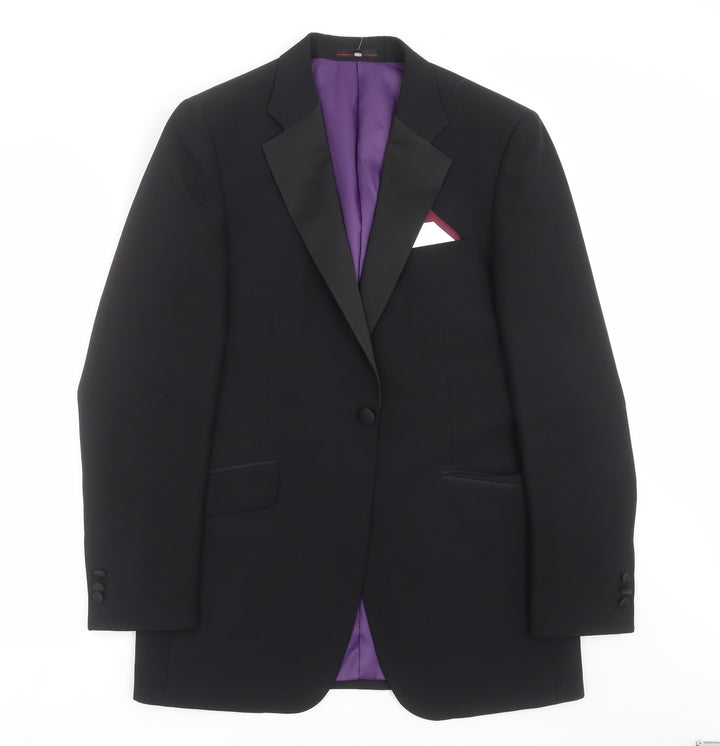 1860 Menswear Mens Black Jacket Suit Jacket Size 40