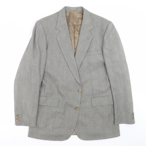 George Arthur Dunn Mens Grey Houndstooth  Jacket Suit Jacket Size 42