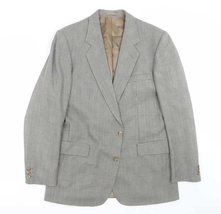 George Arthur Dunn Mens Grey Houndstooth Jacket Suit Jacket Size 42