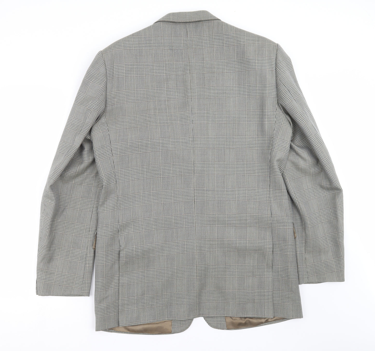 George Arthur Dunn Mens Grey Houndstooth  Jacket Suit Jacket Size 42