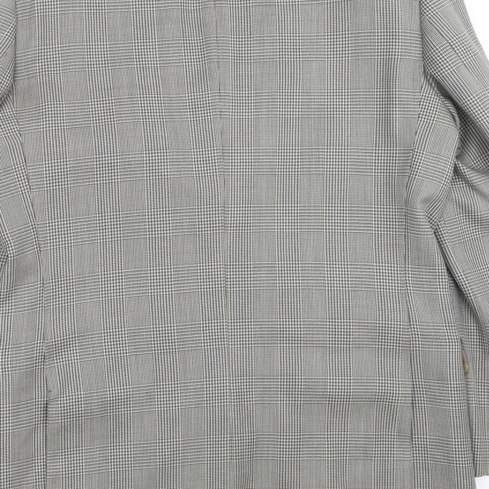George Arthur Dunn Mens Grey Houndstooth  Jacket Suit Jacket Size 42