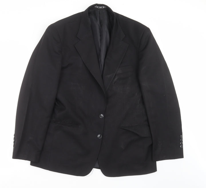 Preworn Mens Black Jacket Suit Jacket Size 42