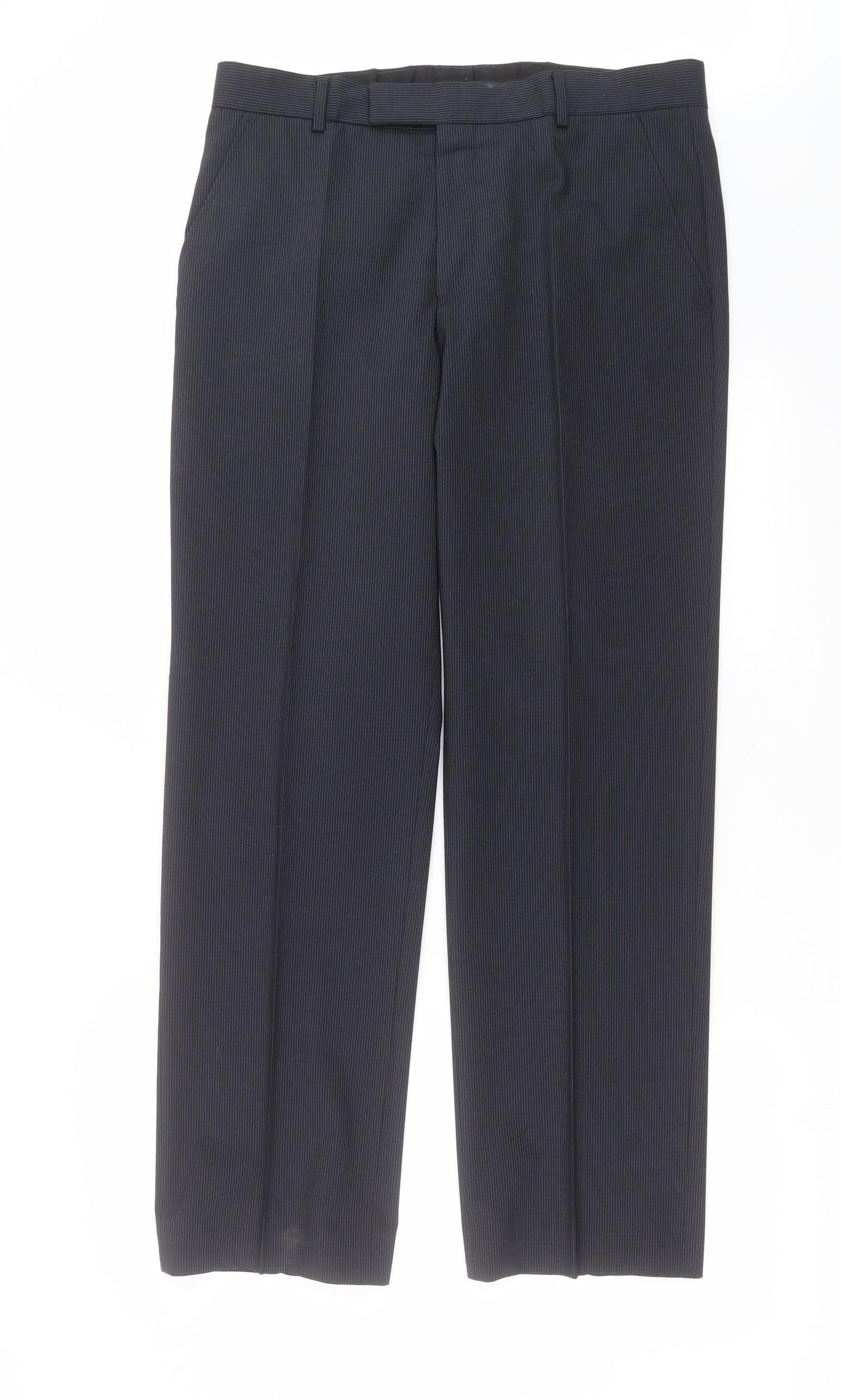 Benvenuto Mens Blue Striped  Trousers  Size 34 in L32 in