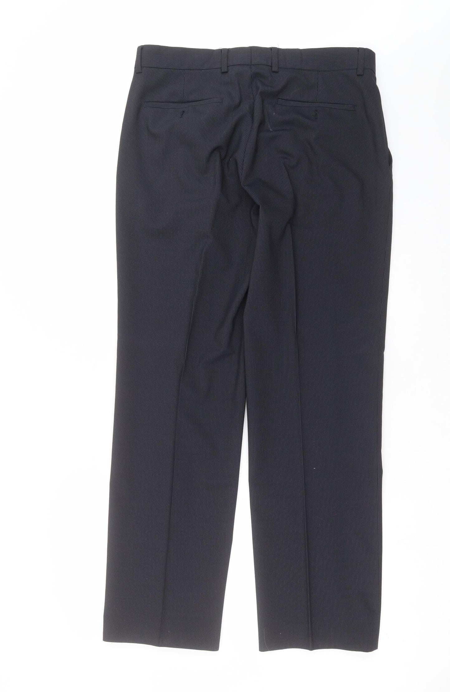 Benvenuto Mens Blue Striped  Trousers  Size 34 in L32 in