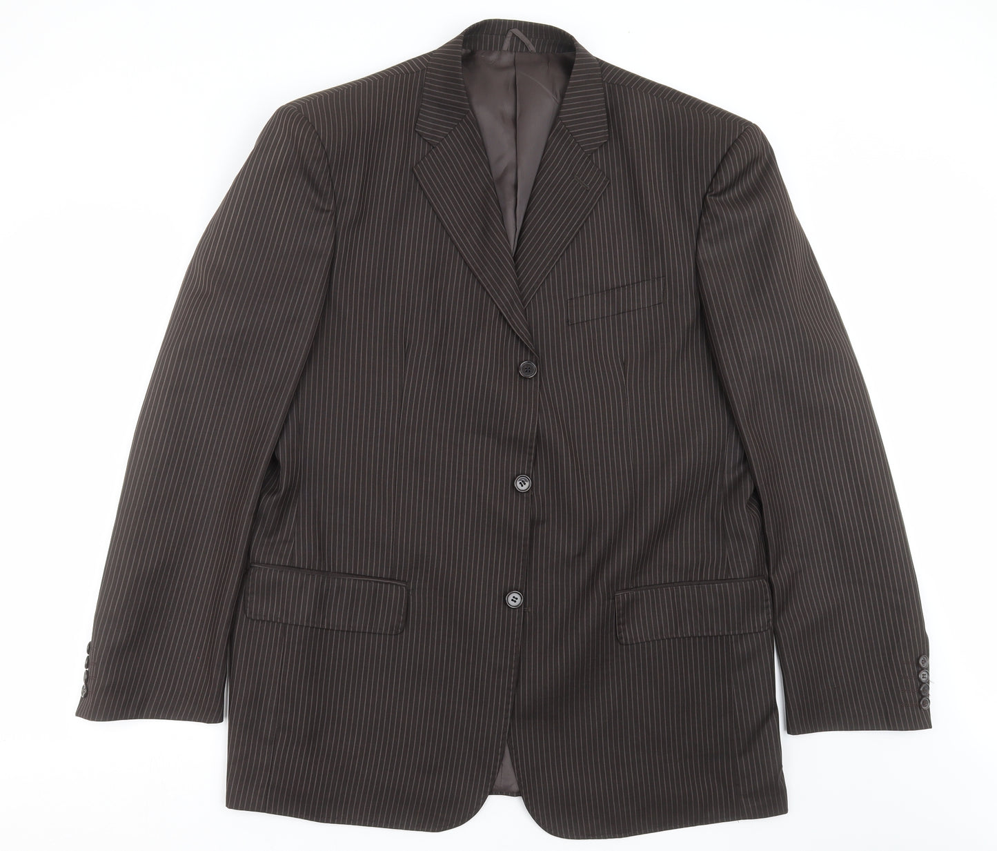 RGA Mens Brown Striped  Jacket Suit Jacket Size 46