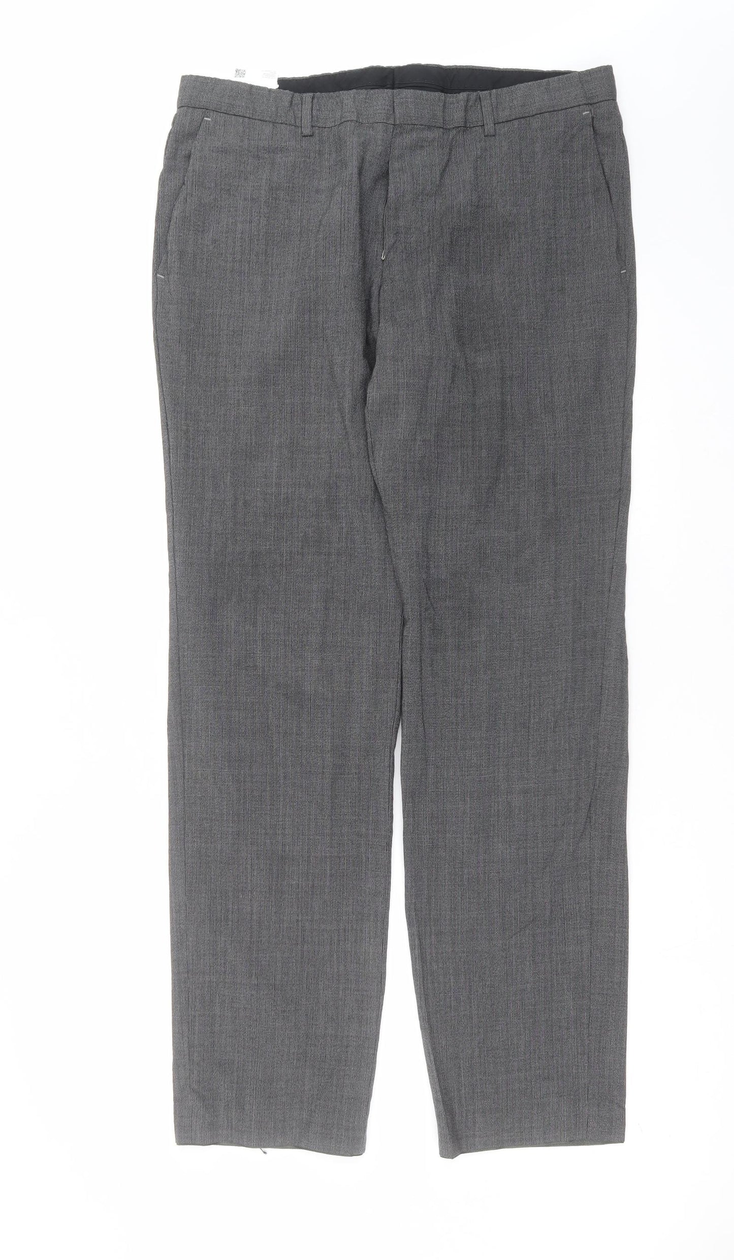Preworn Mens Grey Geometric  Trousers  Size 34 in L32 in