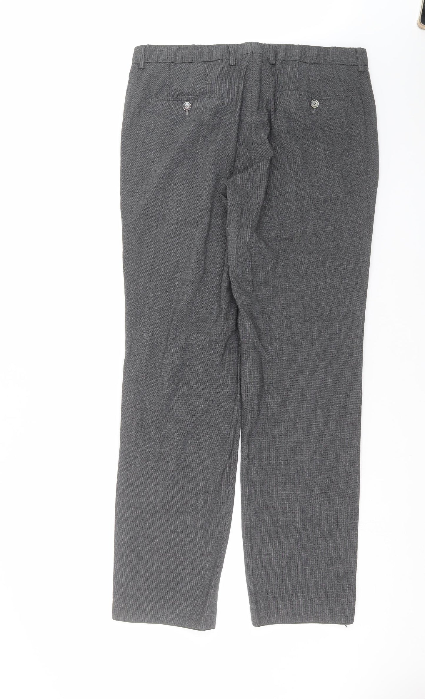 Preworn Mens Grey Geometric  Trousers  Size 34 in L32 in