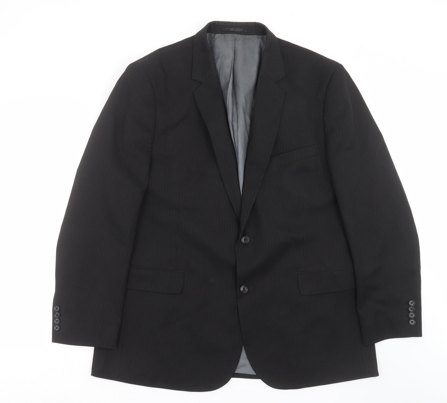 F&F Mens Black Striped  Jacket Suit Jacket Size 46