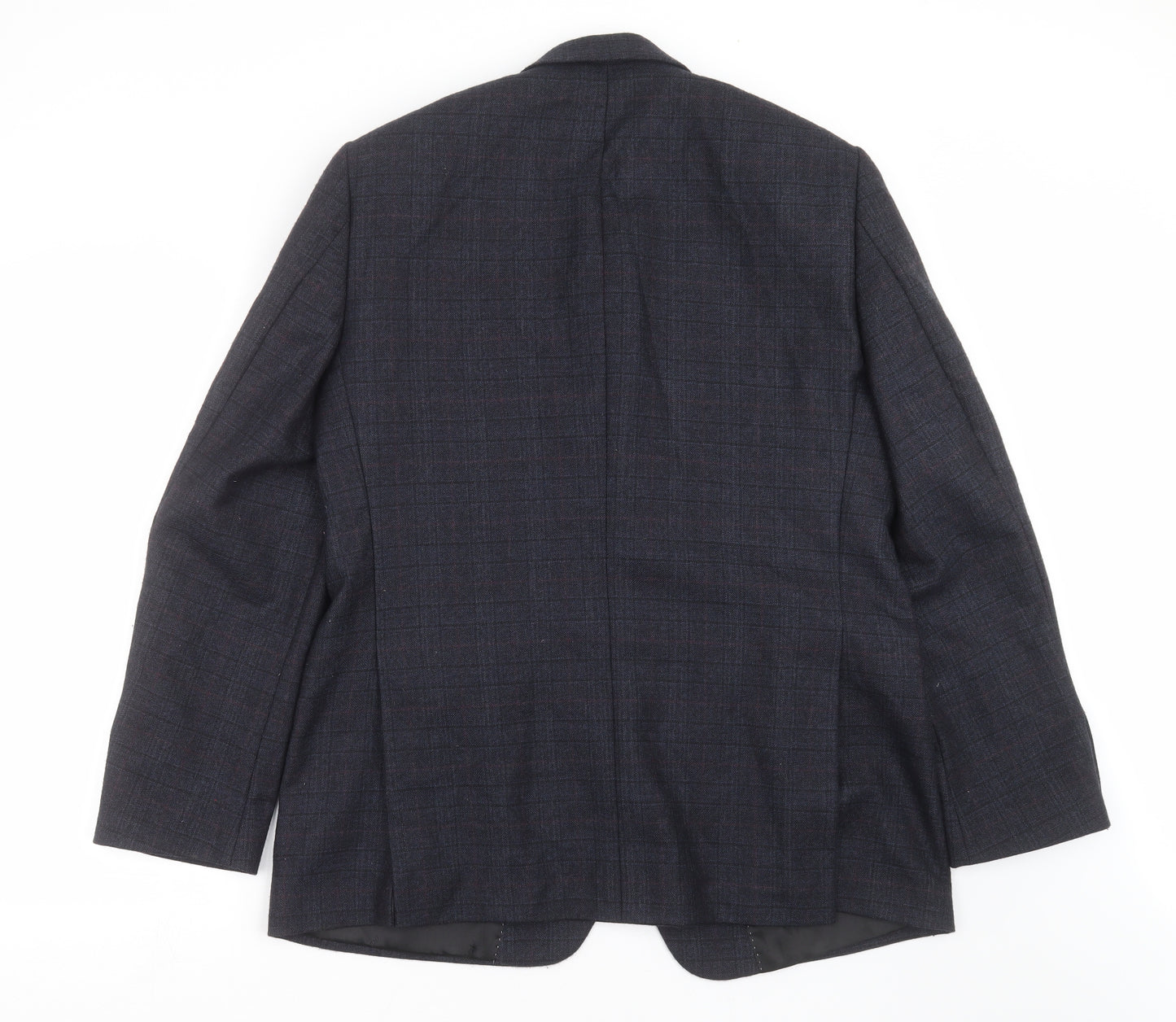 ALFREDO Mens Blue Check  Jacket Suit Jacket Size 46