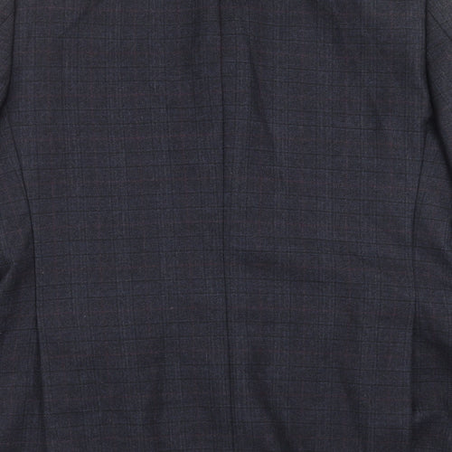 ALFREDO Mens Blue Check  Jacket Suit Jacket Size 46