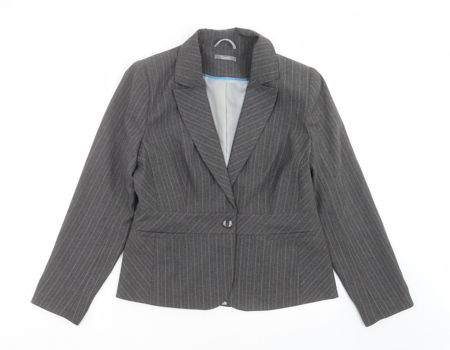 shopdirect Womens Grey Striped  Jacket Suit Jacket Size 16