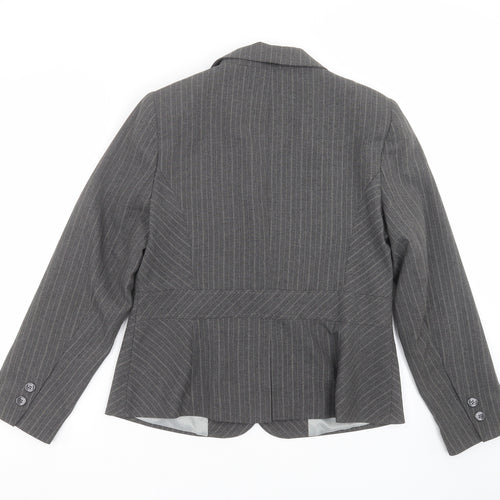 shopdirect Womens Grey Striped  Jacket Suit Jacket Size 16