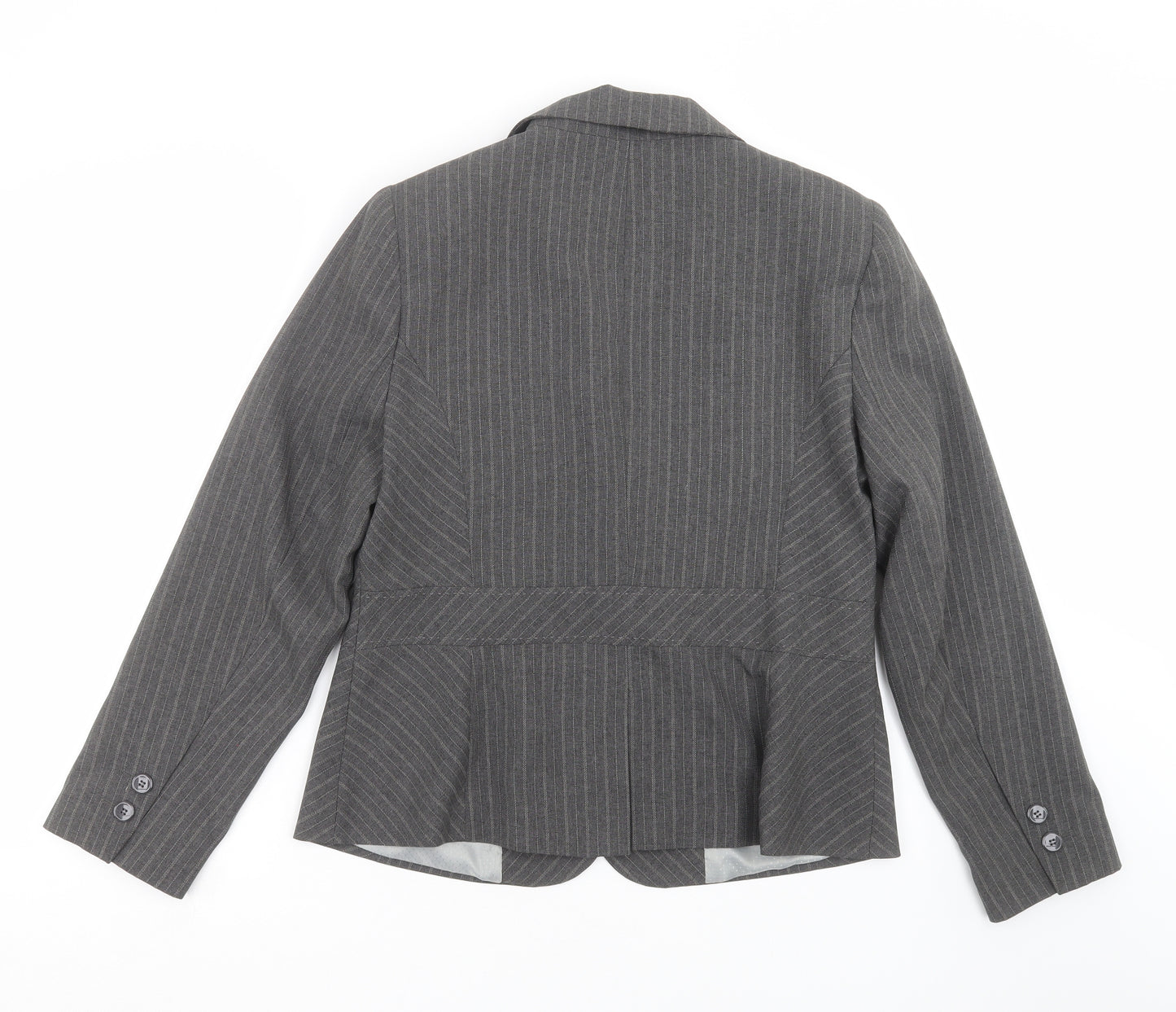 shopdirect Womens Grey Striped  Jacket Suit Jacket Size 16
