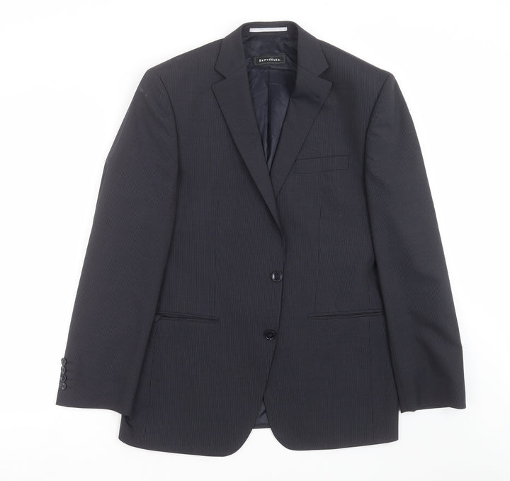 MODERN MIX Mens Blue Striped  Jacket Suit Jacket Size 40