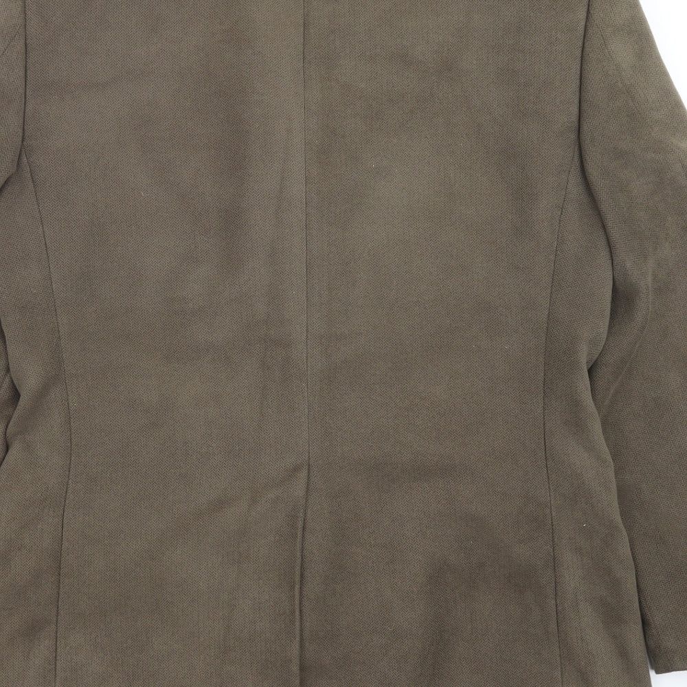 GREENWOODS Mens Brown Herringbone  Jacket Suit Jacket Size 38