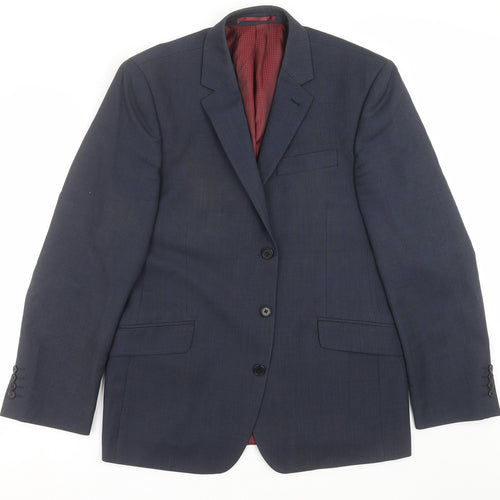 NEXT Mens Blue Geometric  Jacket Suit Jacket Size 42  - Tailored fit