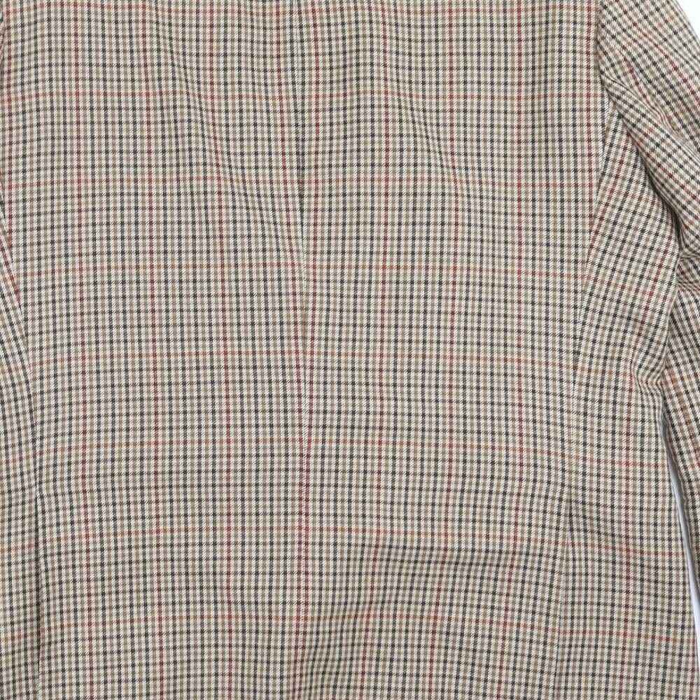 st michael Mens Beige Check  Jacket Suit Jacket Size 44