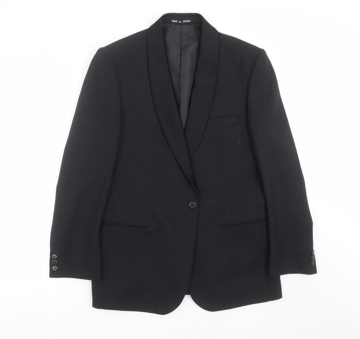 Dunn & CO Mens Black   Jacket Suit Jacket Size 40