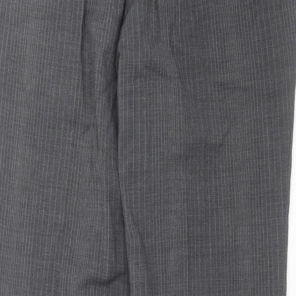 Burton Mens Grey Striped  Trousers  Size 34 in L31 in