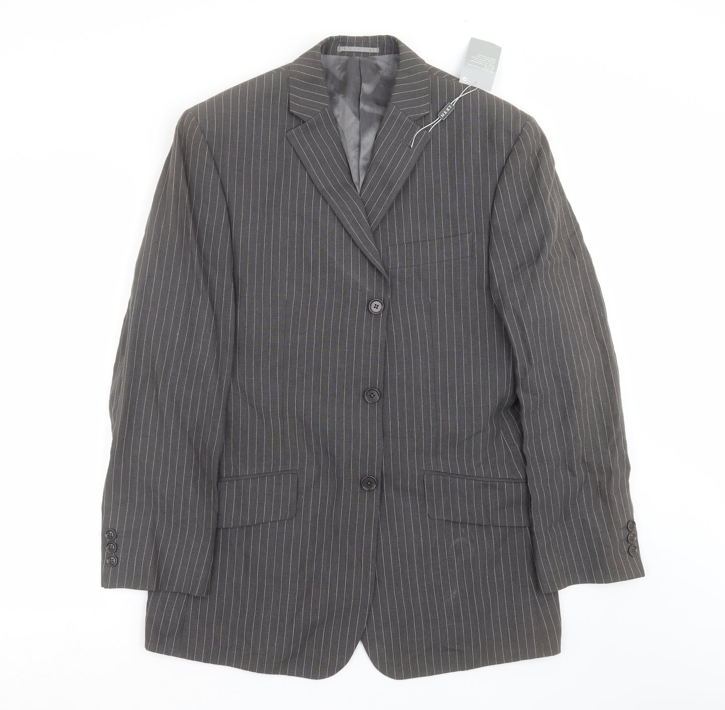 NEXT Mens Grey Striped  Jacket Suit Jacket Size 38