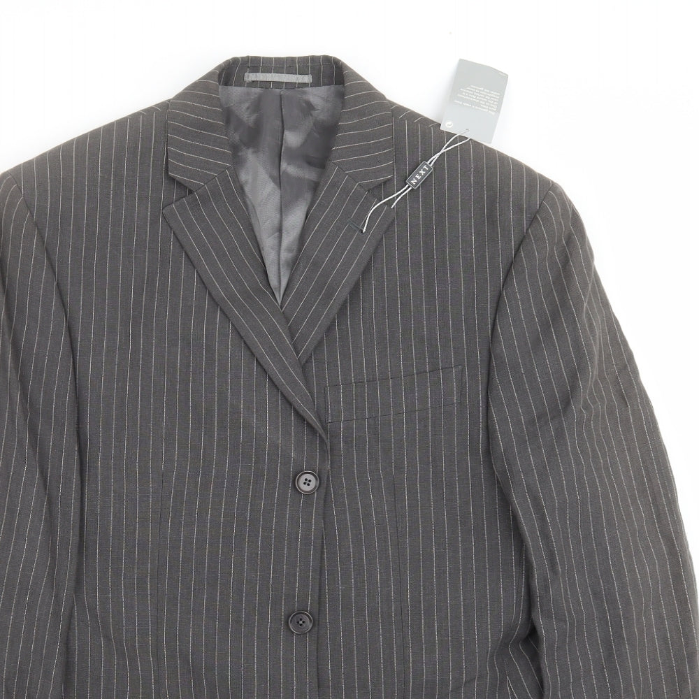 NEXT Mens Grey Striped  Jacket Suit Jacket Size 38