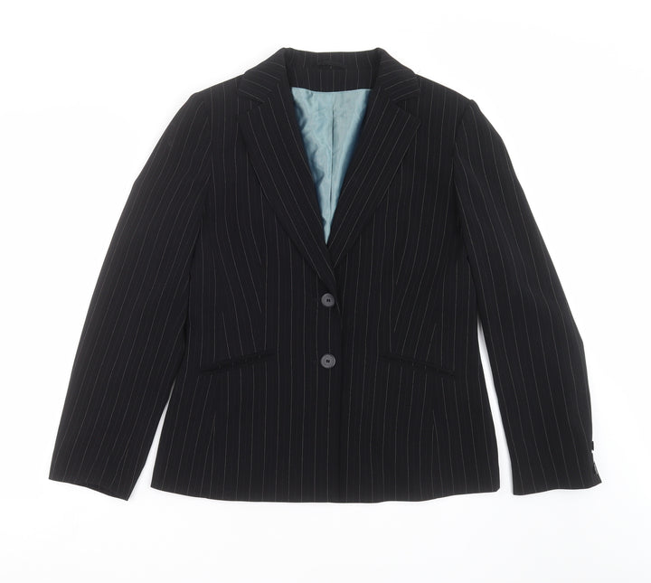 Dorothy Perkins Womens Black Striped Jacket Suit Jacket Size 14