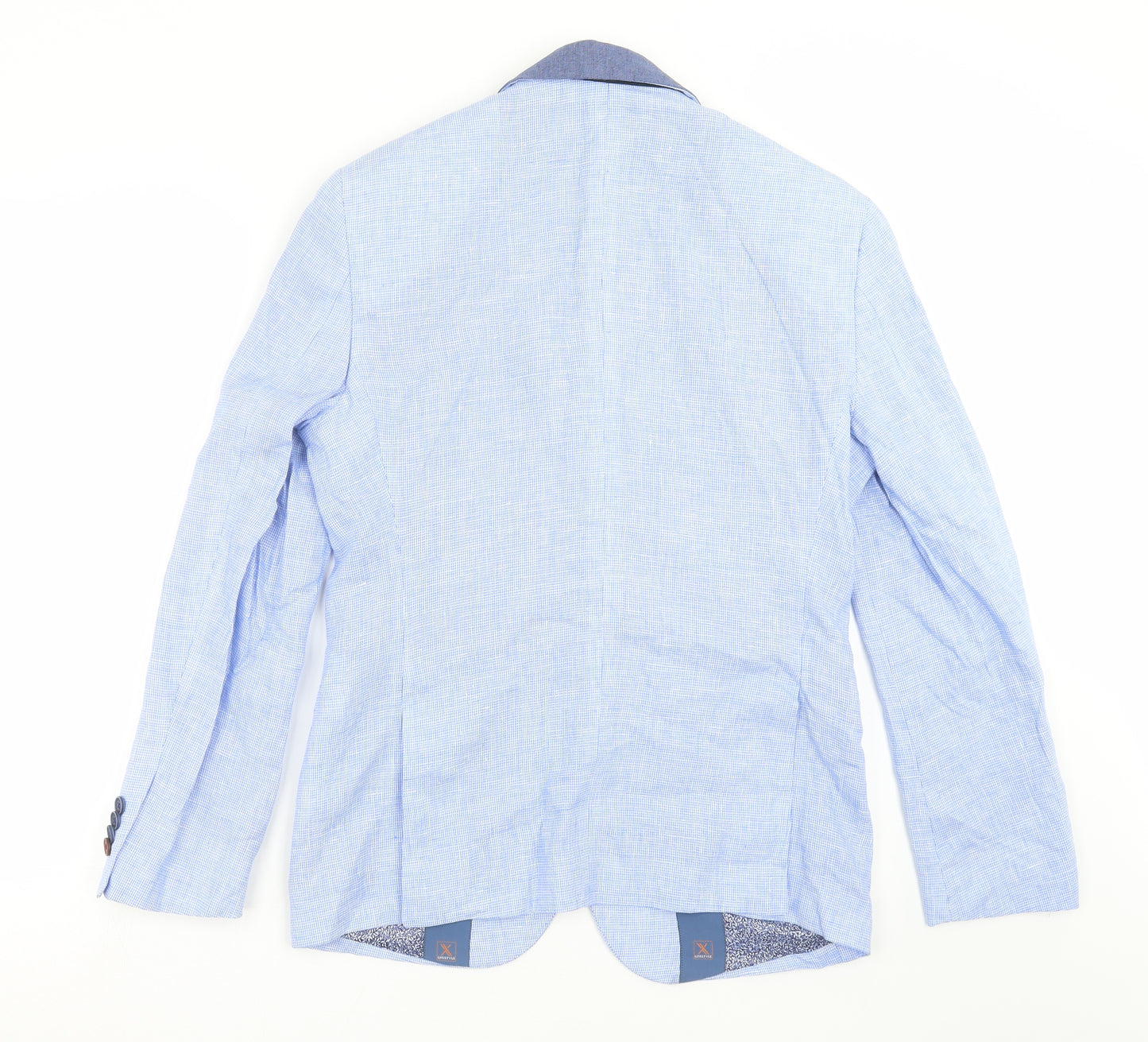 Van Heusen Mens Blue Houndstooth  Jacket Suit Jacket Size 36