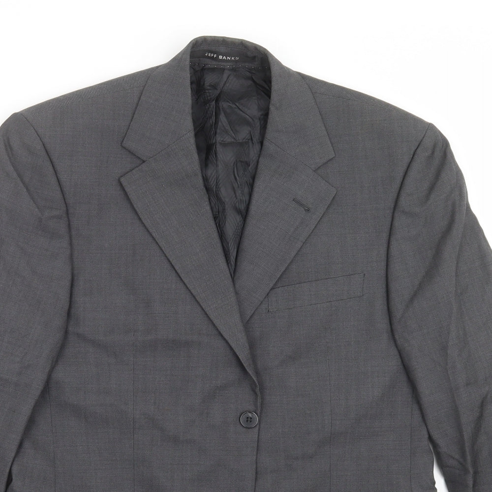 Jeff Banks Mens Grey   Jacket Suit Jacket Size 38