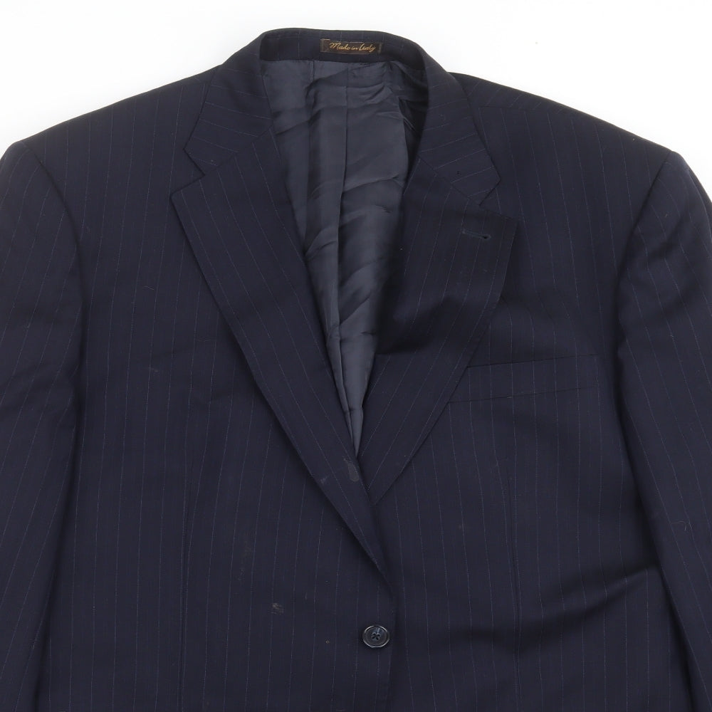 Marks and Spencer Mens Blue Striped  Jacket Suit Jacket Size 46