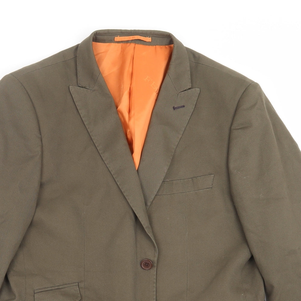 FERAUD Mens Green   Jacket Suit Jacket Size 42