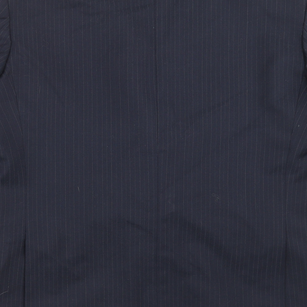 GREENWOODS Mens Blue Striped  Jacket Suit Jacket Size 42
