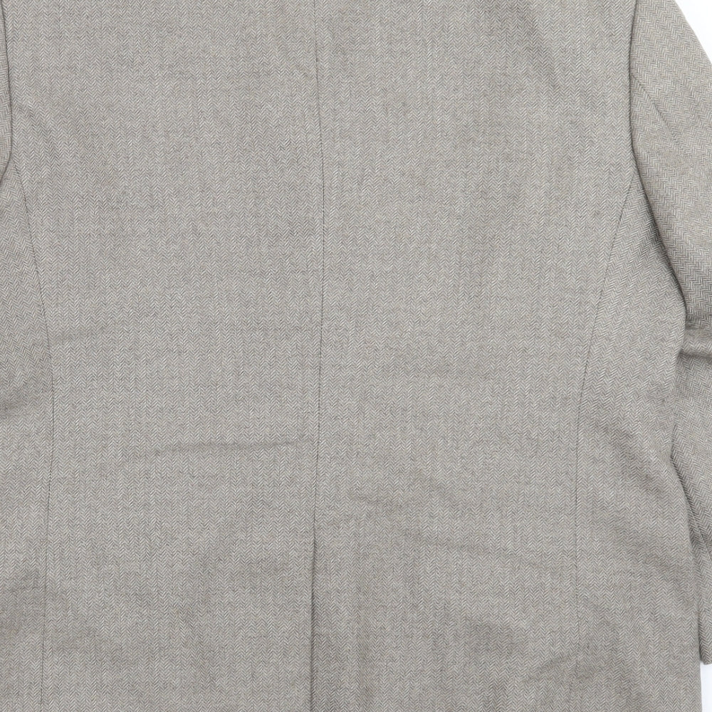 Lanificio Mens Beige Herringbone  Jacket Suit Jacket Size 42