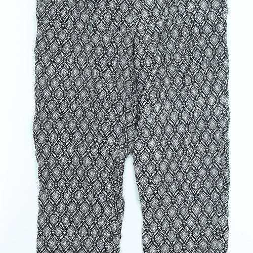 New Look  Womens Black Paisley  Cropped Trousers Size 8 L20 in