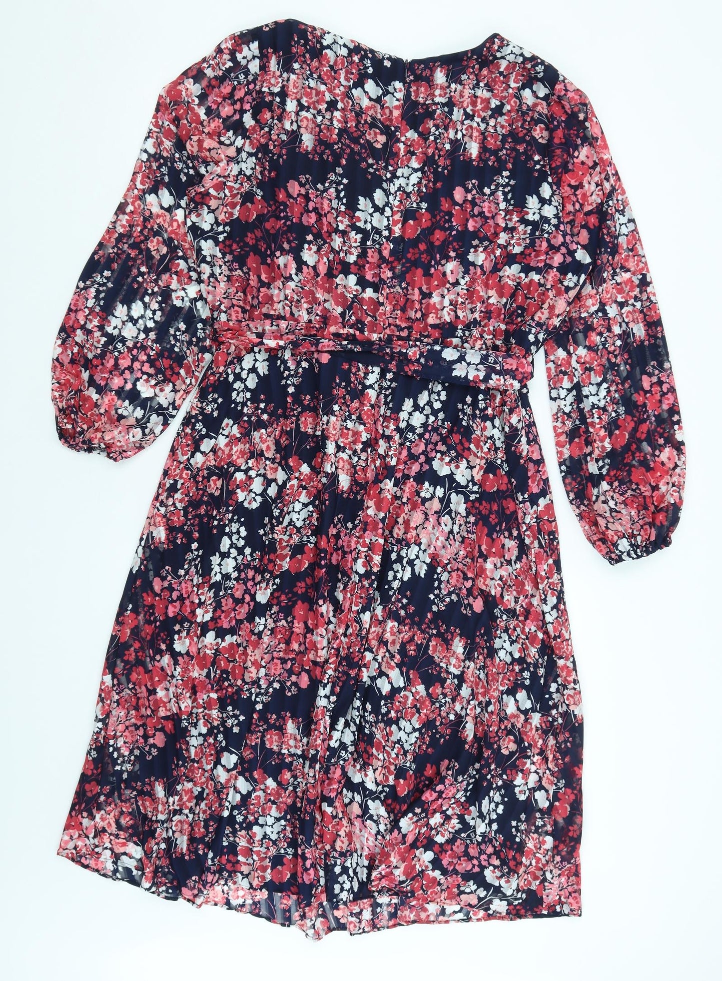 Roman Womens Blue Floral  Fit & Flare  Size 16