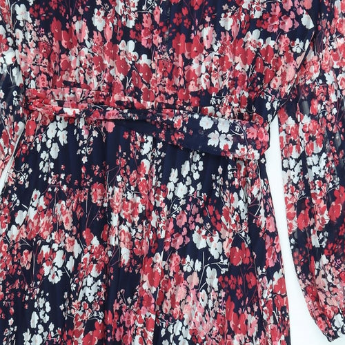 Roman Womens Blue Floral  Fit & Flare  Size 16