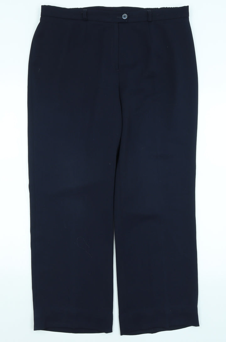 DELMOD Womens Blue Trousers Size 18 L27 in