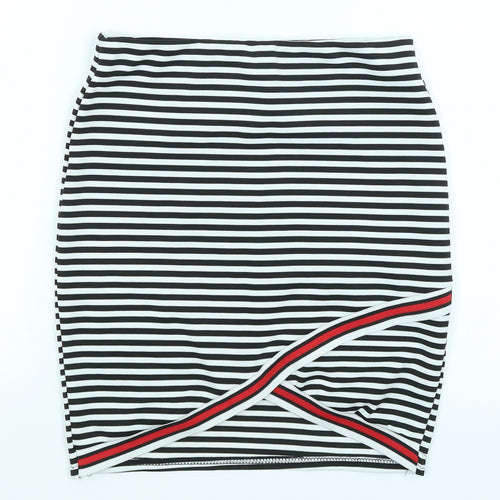 Nikka Womens White Striped  Straight & Pencil Skirt Size 10