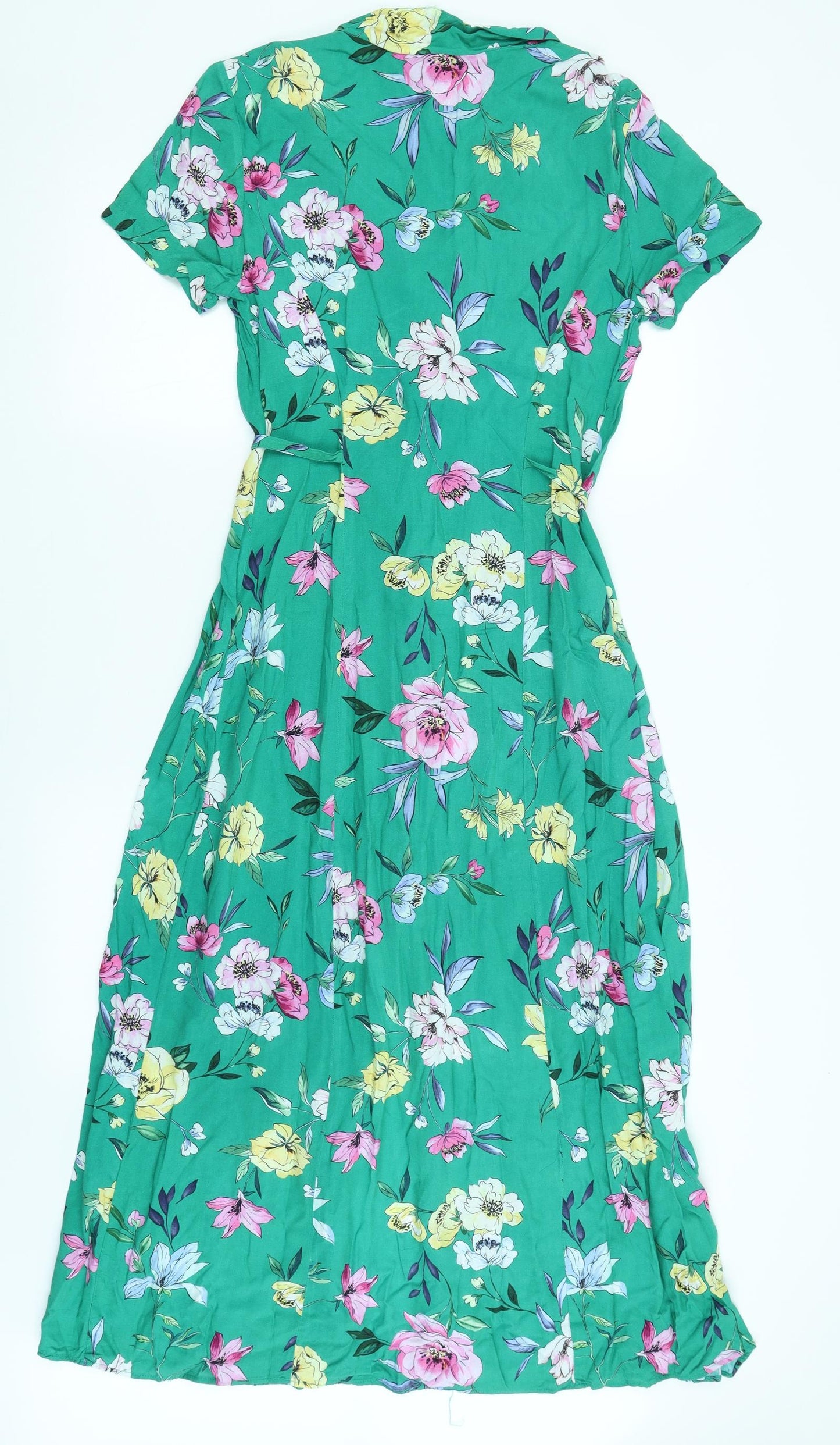 Bershka Womens Green Floral  Shirt Dress  Size M