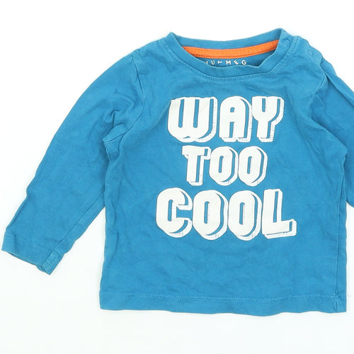 Nutmeg Baby Blue   Basic T-Shirt Size 9-12 Months  - Way To Cool