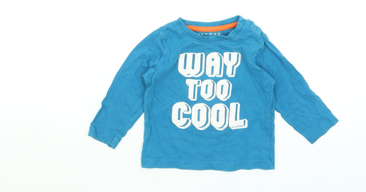 Nutmeg Baby Blue Basic T-Shirt Size 9-12 Months - Way To Cool