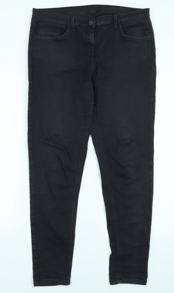 M&S Womens Black Skinny Jeans Size L L29 in