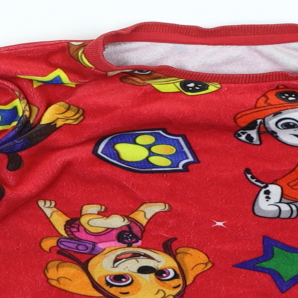 Nickelodeon Boys Red Solid   Pyjama Set Size 4 Years  - Paw Patrol