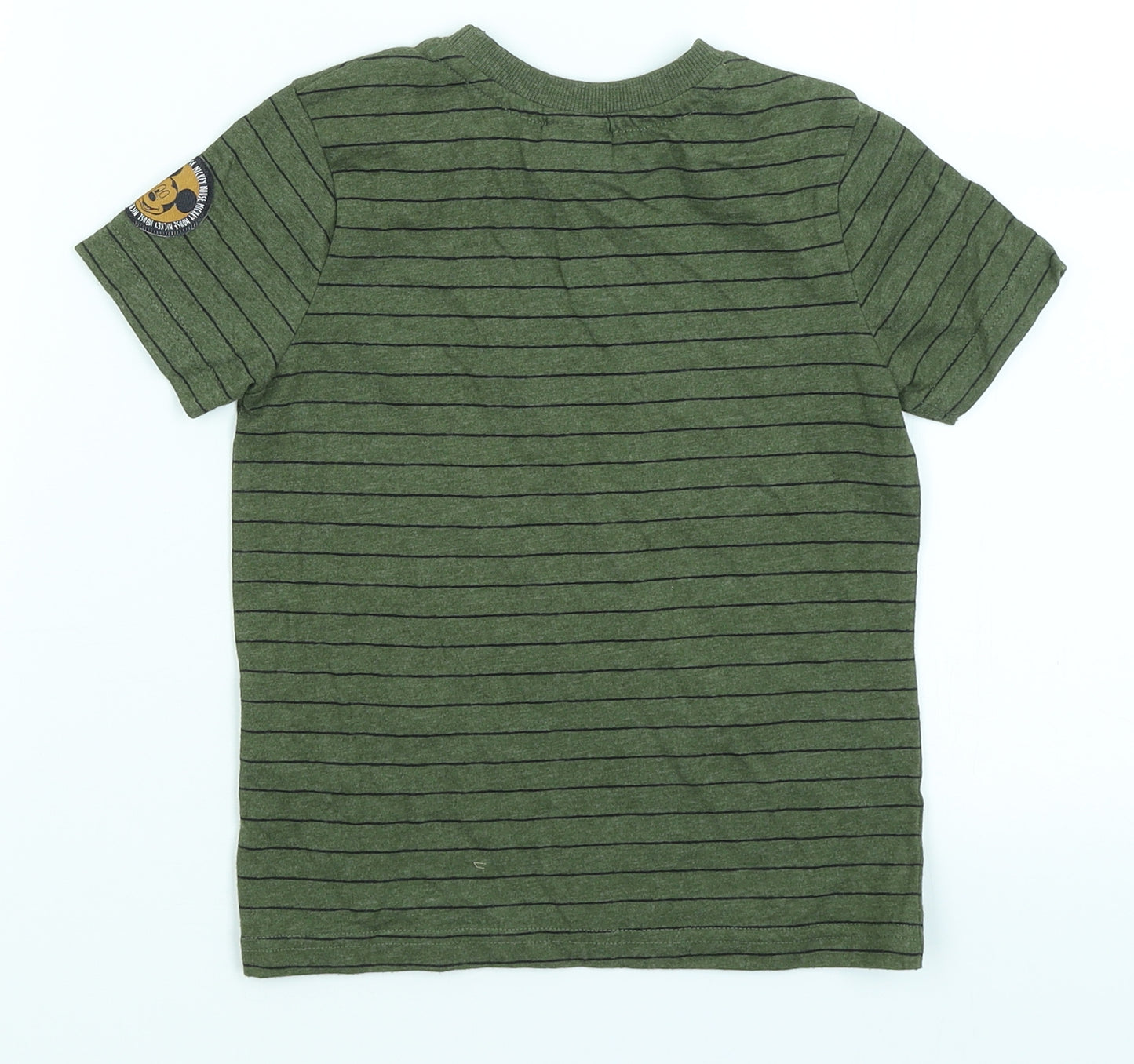 Disney Boys Green Striped  Basic T-Shirt Size 3-4 Years  - Mickey Club