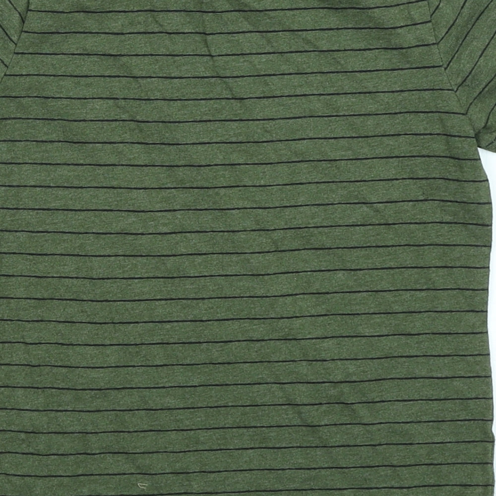 Disney Boys Green Striped  Basic T-Shirt Size 3-4 Years  - Mickey Club