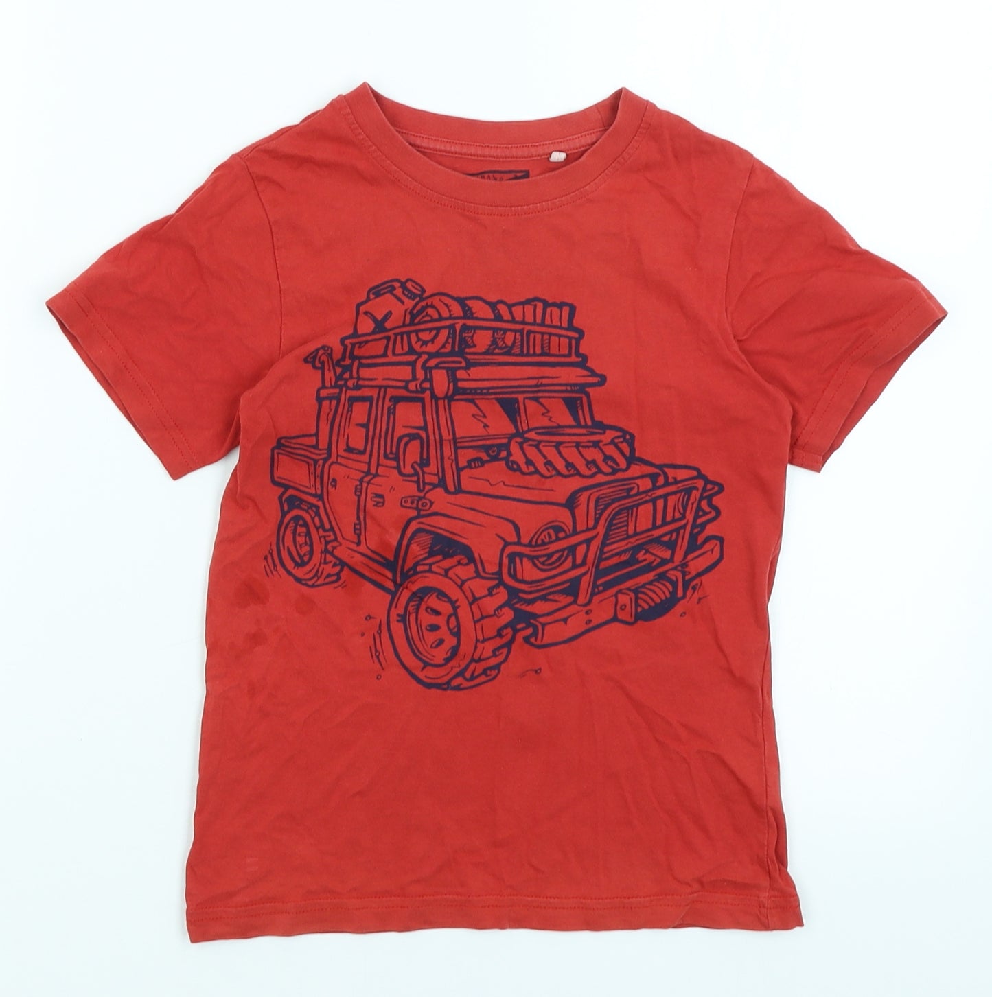 TU Boys Red   Basic T-Shirt Size 7 Years  - Car