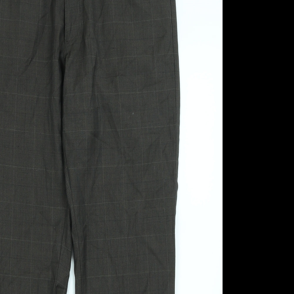 NEXT Mens Brown Check  Dress Pants Trousers Size 32 in L29 in